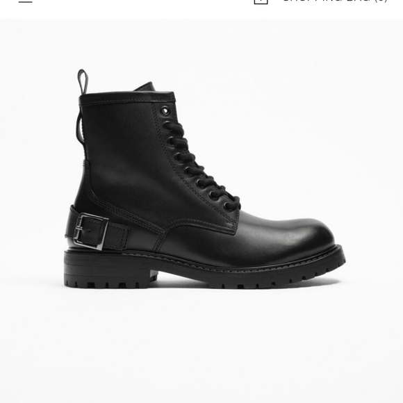 LACE-UP LEATHER BOOTS SIZE 7 main image 4